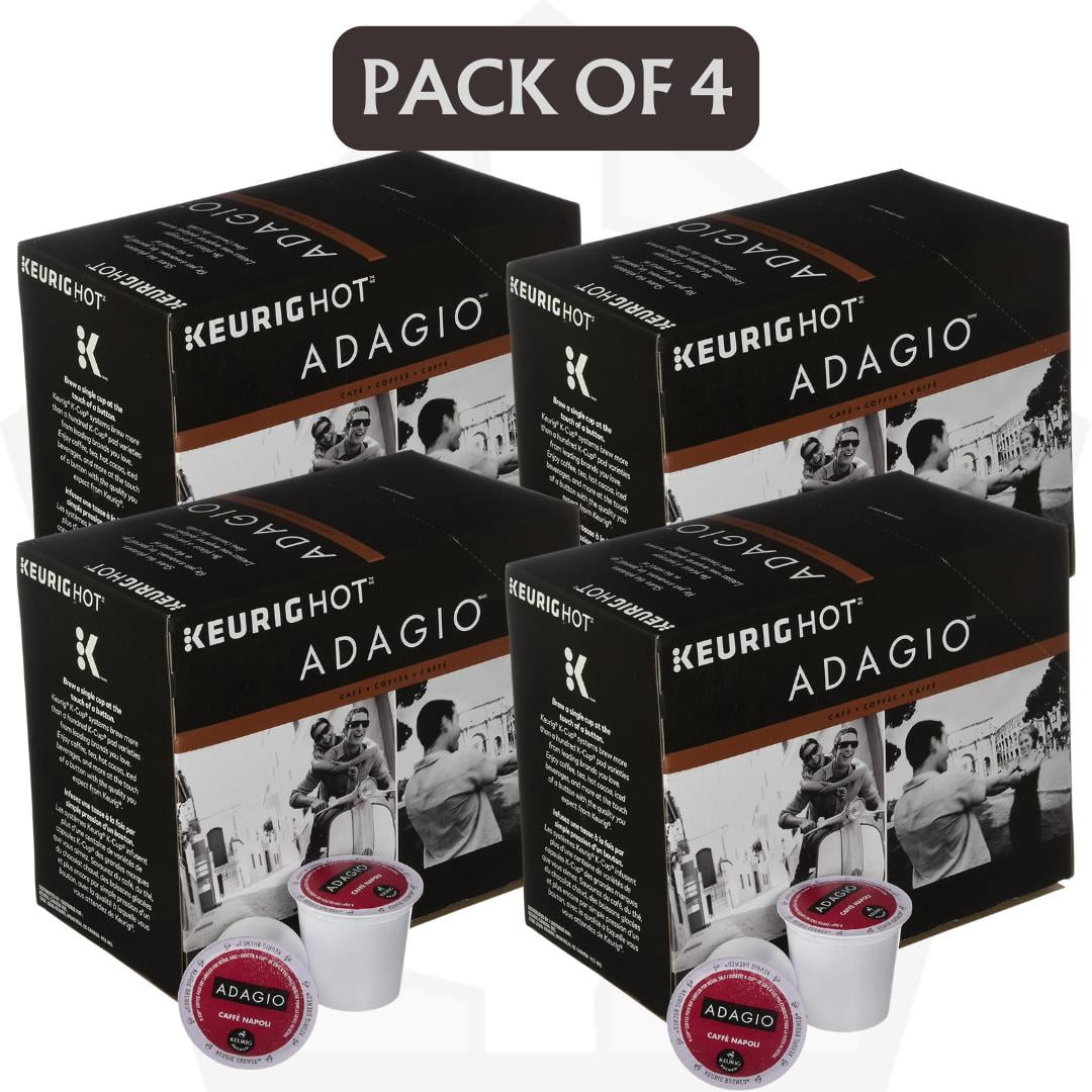 Pack of 4 - Adagio Caffe Napoli - Dark Roast Coffee K-Cup Portion for Keurig Brewers, 24 Count
