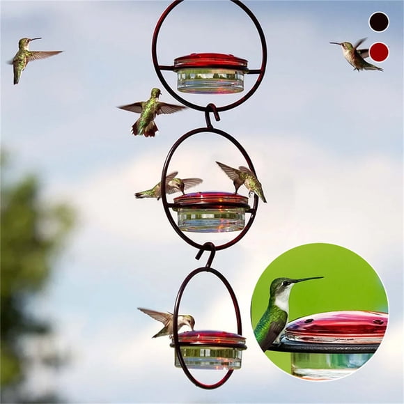 RXIRUCGD Metal Hummingbird Water Feeder Hummingbirds Feeder Hanging Birds Feeder Outdoor Birds Feeder Hanging Hummingbird Feeder