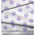 thumbnail image 2 of Soimoi Moss Georgette Fabric Leaves & Floral Block Print Sewing Fabric Yard 42 Inch Wide, 2 of 3