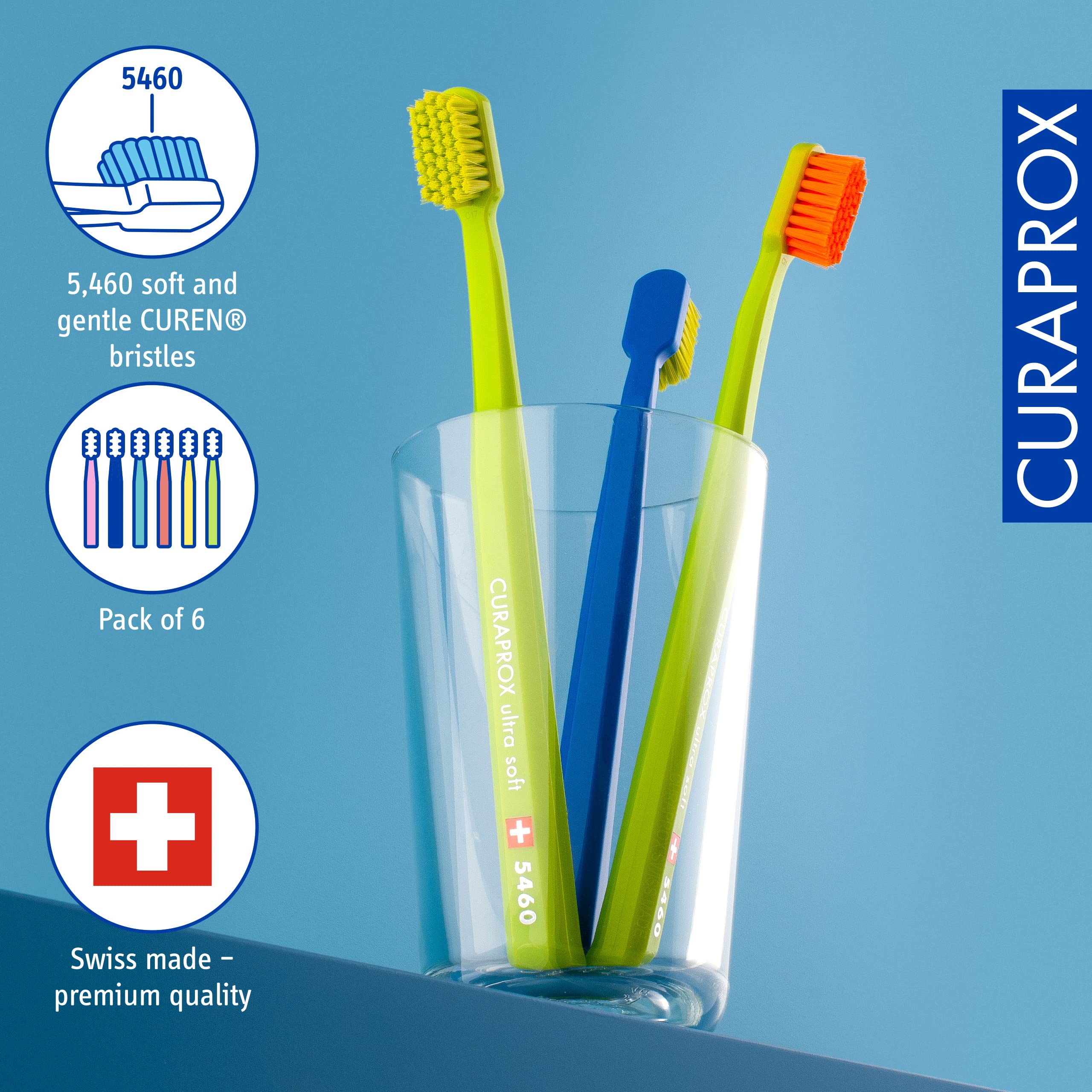 CURAPROX 5460 ultra soft 歯ブラシ ８本セット Curaprox 5460 Ultrasoft Toothbrush, 6 Pack 6 Count (Pack of 1