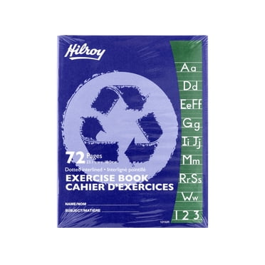 Hilroy Recycled Exercise Books, 72 Pages, Dotted Interline with Margin, 9-1/8 X 7-1/8