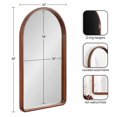 thumbnail image 2 of Kate and Laurel Talma Tall Arched Wall Mirror, 20 x 36, Dark Walnut, Transitional Arch Mirror with Solid Poplar Wood Frame and Rounded Frame Profile, 2 of 8
