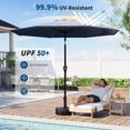 thumbnail image 4 of Garvee Parasol de Patio Extérieur de 9 Pieds, avec Inclinaison à Bouton-Poussoir et 8 Nervures Robustes, Bleu, 4 of 7
