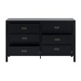 thumbnail image 3 of 57" Classic Solid Wood 6 Drawer Dresser - Black, 3 of 6