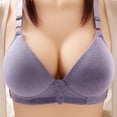 thumbnail image 2 of IROINID Reduced Push Up Bra for Women Solid Color Comfortable Hollow Out Push Up Bra Underwear No Rims,Purple, 2 of 9