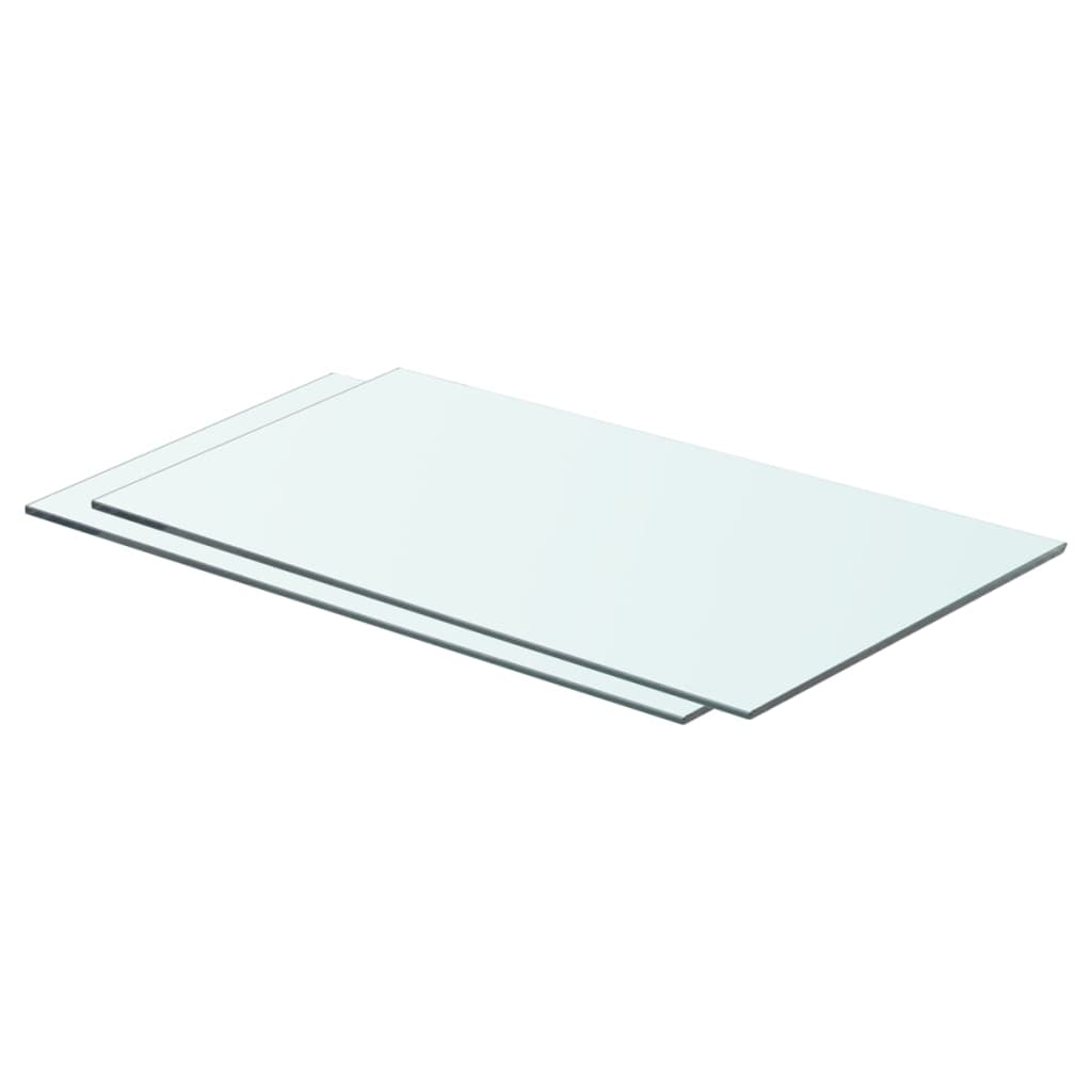 vidaXL Étagères 2 Pcs Panneau en Verre Transparent 60x30 cm