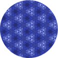 thumbnail image 1 of Ahgly Company Machine Washable Indoor Round Transitional Blue Ribbon Blue Area Rugs, 4' Round, 1 of 7