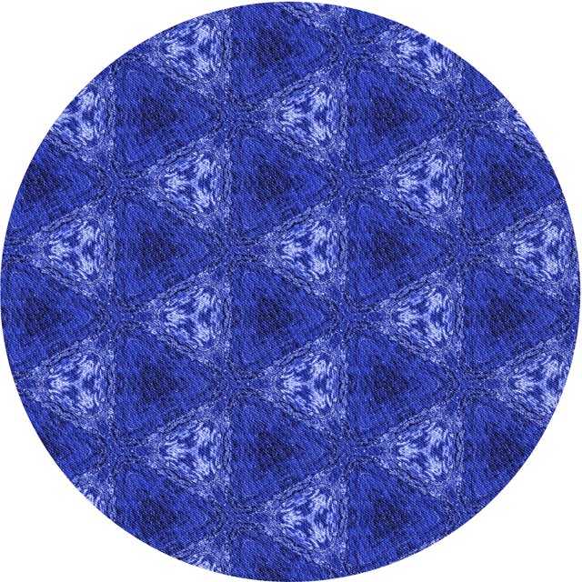 Ahgly Company Machine Washable Indoor Round Transitional Blue Ribbon Blue Area Rugs, 4' Round