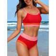 thumbnail image 3 of Scoop Neck Bikini Sets for Womens Adjustable Straps Bathing Suit High Waisted Two Piece Swimsuit, 3 of 7