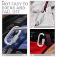 thumbnail image 3 of Shisuyan Stainless Steel Carabiner Practical Design Climbers Hiking 6Pcs 2.4X0.2X0.2In, 3 of 7
