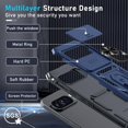 thumbnail image 3 of KOMI Case Compatible with Google Pixel 9 Pro XL Built in Slide Camera Lens Cover+Screen Protector+Finger Ring Holder Kickstand,Heavy Duty Shockproof Full Body Protective Phone Cover, Blue, 3 of 5