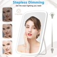 thumbnail image 2 of FeelGlad Miroir de Maquillage avec Lumière, Miroir de Meuble-Lavabo Éclairé avec Écran Tactile, Miroir de Maquillage de Table Rechargeable par USB, Luminosité LED Réglable, Blanc, 2 of 6