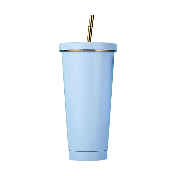 HAOMONZEN Double Layer Stainless Steel Portable Edged Insulation Cup Creative Straw Cup Durable Paint 500ML Lightweight & Leakproof for Party,Picnic, BBQ, Travel, and Event Deals Today 2024