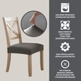 thumbnail image 3 of SmartFit Stretch Herringbone Dining Chair Covers: Set of 2, Charcoal Gray, 3 of 8