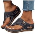 thumbnail image 1 of Orthopedic Wedge Flip Flops for Women 2025 Comfortable Arch Support Orthofeet Wide Slides Sandals, 1 of 7