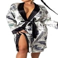 thumbnail image 3 of Women Silk Satin Robe Bathrobe Gown Kimono Sleepwear Pjs Lingerie, 3 of 4