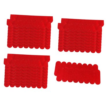 KLKCMS Feuilles de Feutre Fait Main Maison de Poupée Bardeaux de Toit en Bois pour Enfants Scrapbook Rouge