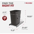 thumbnail image 3 of Rev-A-Shelf Pullout Trash Can 35 qt. for Kitchen Cabinets, Gray, RV-12KD-13C-S, 3 of 10