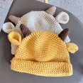 thumbnail image 4 of Bonnet Tricoté Cornes de Vache Oreilles Fait Main Épais Confortable Protection des Oreilles Extensible Automne Hiver Bonnet pour Femmes, 4 of 10