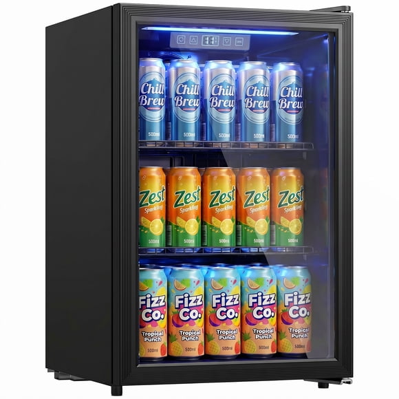 HOMCOM 2.4 Cu.Ft Beverage Refrigerator, 70 Can Beverage Cooler for Wine