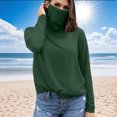 thumbnail image 2 of BiZtdJrK Womens Sun Protection Going Out Shirts with Face Mask Summer Breathable Long Sleeve Sunshirt Rash Guard Beach Tops Army Green XL Spring Savings, 2 of 7