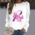 thumbnail image 2 of Rbaofujie Chandails pour Femmes Femmes Mode Décontractée Imprimé Col Rond Ample Manches Longues T-shirt Hauts Blouse Blanc Chandails à Capuche Graphiques, 2 of 4