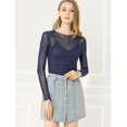thumbnail image 3 of INSPIRE CHIC Women's Long Sleeve Mesh with Spaghetti Strap Camisole Tops, 3 of 4