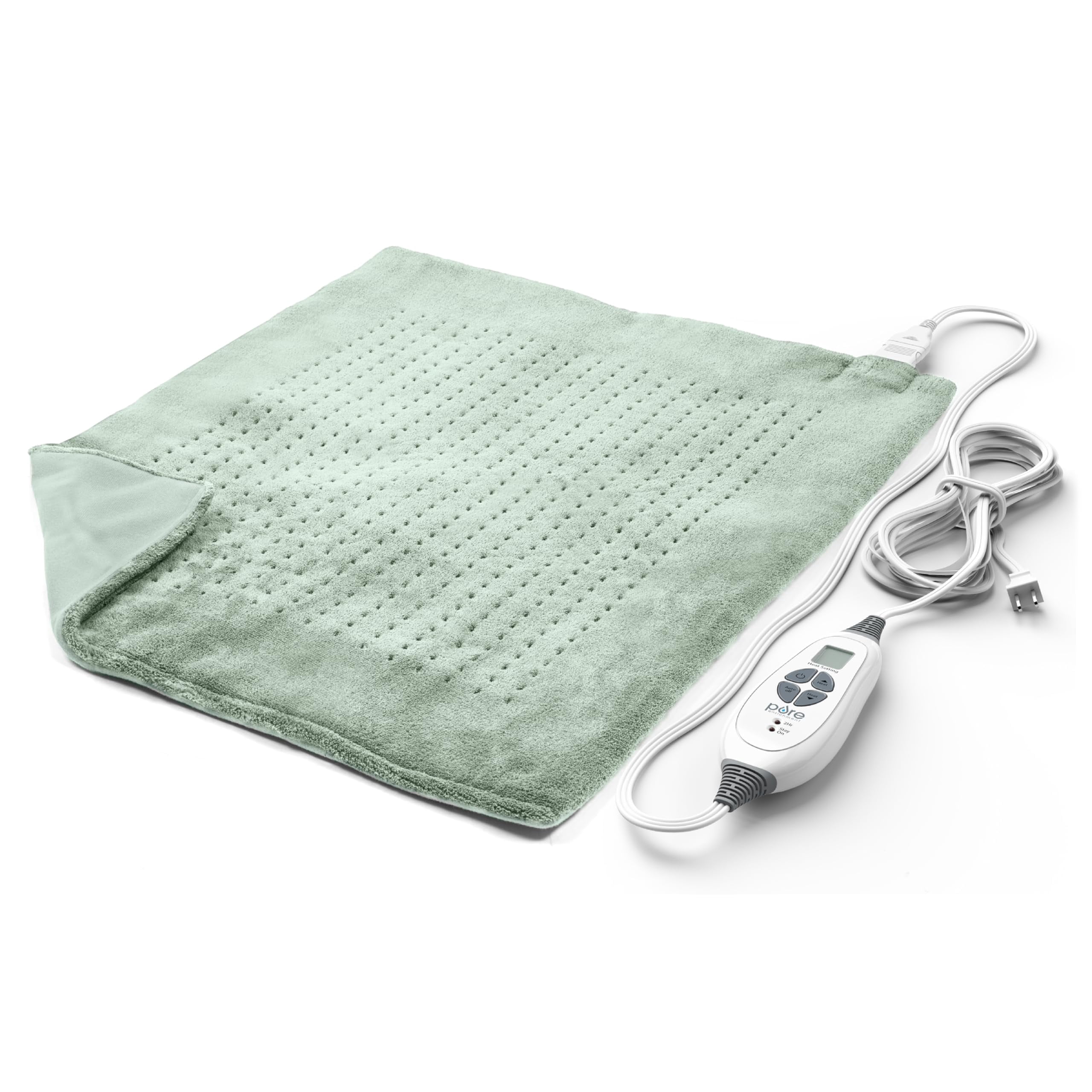 Pure Enrichment WeightedWarmth Extra-Wide Weighted Heating Pad for Cramps, Back, & Shoulder Joint Relief, 3.5 lbs, 6 Heat Settings, Microplush, Machine Washable, 2 Hr Au
