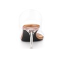 thumbnail image 2 of BLISSFUL STEP Women's Clear Slide Stiletto Heels Open Toe Slip On Sandals Rose Gold 9, 2 of 7