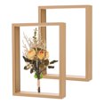 thumbnail image 1 of 2-Pack Dried Flower Frame, 8 x 12 Inch Double Acrylic Wooden Dried Flower Photo Floating Frame [Wood Color], 1 of 7