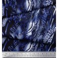 thumbnail image 3 of Soimoi Blue polyester Crepe Fabric Leopard & Wild Animal Skin Decor Fabric Printed BTY 52 Inch Wide, 3 of 3
