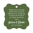 thumbnail image 1 of Darling Souvenir Custom Wedding Thank You Message Gift Tags Personalized Party Favor Hang Paper Tags-Olive Green-100 Tags, 1 of 1