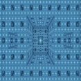 thumbnail image 1 of Ahgly Company Tapis d'Intérieur Lavable à la Machine, Carré, Transitionnel, Bleu, Tapis de Zone, 5 Pieds Carré, 1 of 7