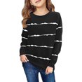 thumbnail image 3 of Kcodviy Enfants Tout-Petits Bébés Filles T-Shirts à Col en V pour Filles Printemps Automne Chemises Longues Rayées pour Tout-Petites Filles 6T Manches Chandail à Capuchon Chandail en Molleton Vêtements, 3 of 3