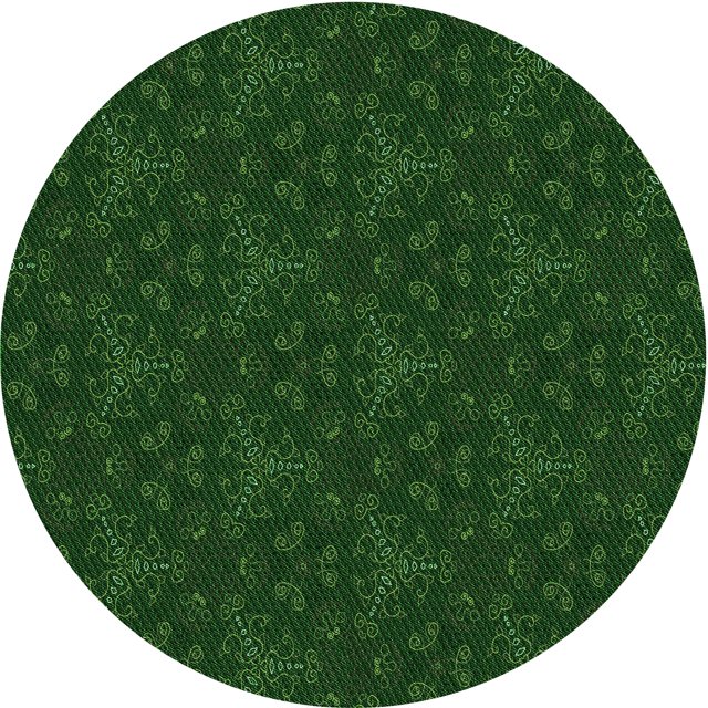 Ahgly Company Tapis d'Intérieur Rond Lavable en Machine Vert Transitionnel, 3 Pieds Rond