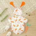 thumbnail image 4 of GPOECD Boys Girls Easter Short Sleeve Rabbit Pullover Romper Sweatshirt Bodysuits Short Sleeve Rompers for White-J,3-6 Months, 4 of 6