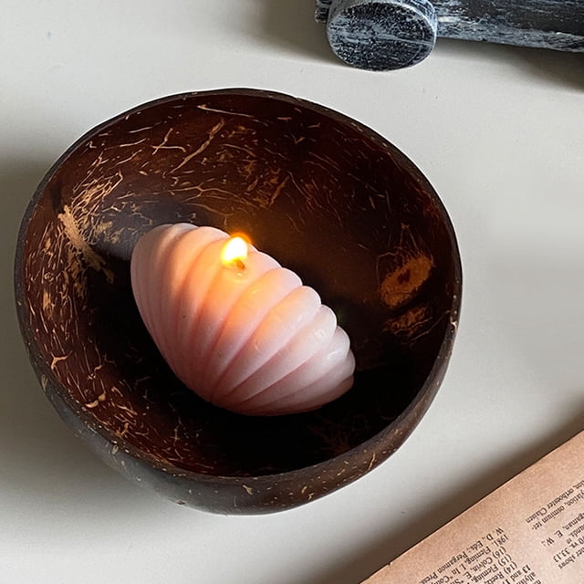 Bols à Noix de Coco, Bols en Coquille de Noix de Coco Naturels Sans Bavures Réutilisables Texture Unique Polis à la Main Anti-Fuites pour Dessert pour Déjeuner