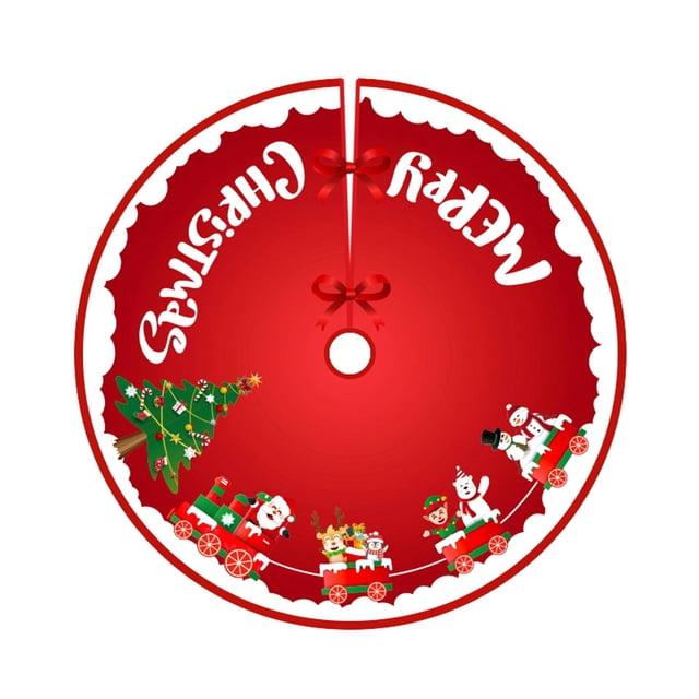 Christmas Tree Skirt Base Cover 90cm Christmas Supplies Christmas Tree Apron for Style B