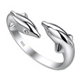 thumbnail image 1 of Double Dolphins Designed Opening Ring Creative Finger Ring Fashion Ring Finger Jewelry Silver, 1 of 8