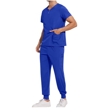 Cameland Scrubs for Men, Scrubs Medical Uniform Scrubs Set Medical Scrubs Top and Pants Scrubs Set for Men