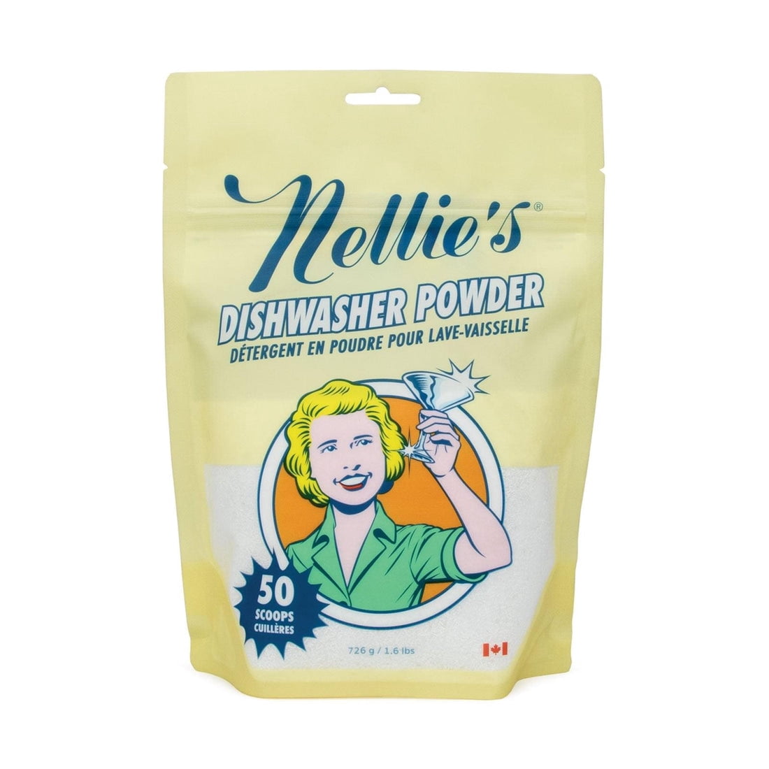 Nellie's Dishwasher Powder, 50 Loads, 726g, Unscented Dishwasher Detergent