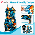 thumbnail image 2 of PatPat Family Matching Floral Panel T-shirt and Floral Ruched Drawstring Side Strap Dress Sets, 2 of 5