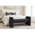 thumbnail image 2 of Meridian Furniture Peyton Black Boucle Fabric Bench, 2 of 7
