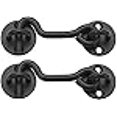 thumbnail image 3 of Raswik (2 Pack) 4" Privacy Hook and Eye Latch for Sliding Barn Door, Black, 3 of 4