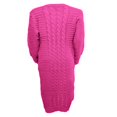 thumbnail image 5 of Women Long Sleeve Knitted Dress Crochet Pattern Solid Ribbed Casual Dress, 5 of 5