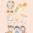 thumbnail image 3 of Percussion Instruments Toy Musical Instrument Set with Storage Bag Natural Wood 7-piece 0.684Kg, 3 of 7