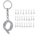 thumbnail image 2 of Key Chain Rhinestone A to Z Design Pendant Keychain Key Ring for Handbag Decor, 2 of 8