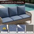 thumbnail image 4 of AECOJOY 6PCS Outdoor Wicker Patio Furniture Set, 7-Seat Sectional Sofa with High Back Swivel Rocker Chairs & Ottoman for Deck, Yard, Poolside,Dark Blue, 4 of 10