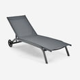 thumbnail image 3 of Costway Patio Lounge Chair Chaise Adjustable Back Recliner Garden W/Wheel Gray, 3 of 10