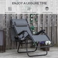 thumbnail image 4 of Outsunny Foldable Lounge Chair with Canopy Shade, Side Tray, Cup Holder, 4 of 10